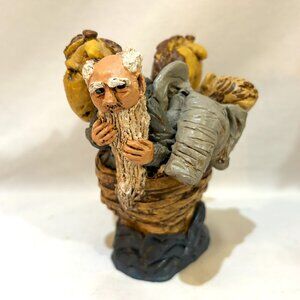 VTG 1993 Precious Presents Noah's Ark "Carved" Resin Figurine Sculpture Signed